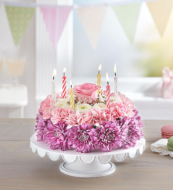 Birthday Wishes Flower Cake&trade; Pastel