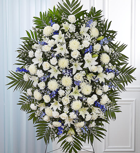 Blue &amp; White Sympathy Standing Spray