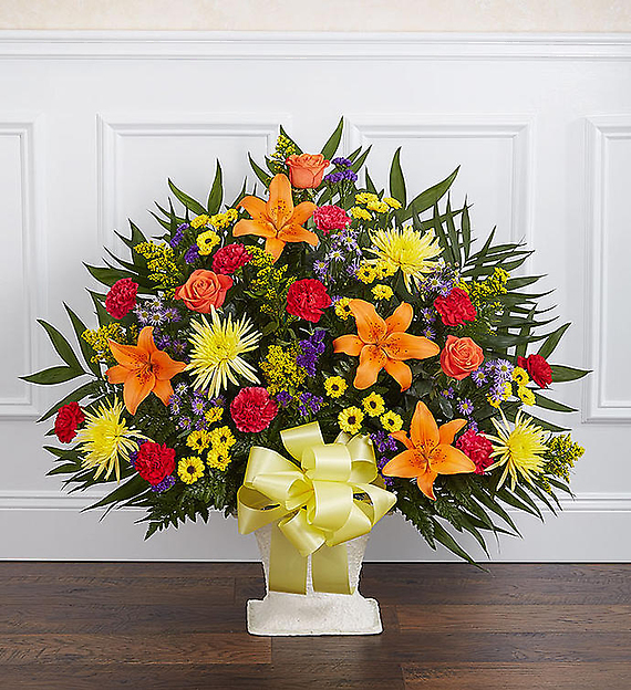 Heartfelt Tribute&trade; Floor Basket- Bright