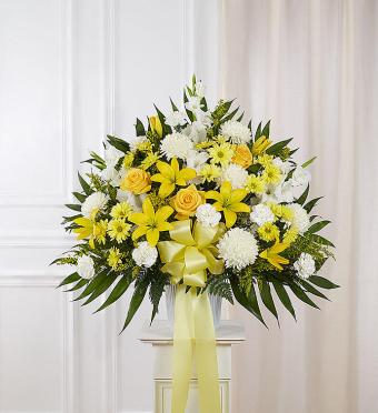 Heartfelt Sympathies&trade; Standing Basket- Yellow