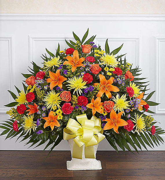 Heartfelt Tribute&trade; Floor Basket- Bright