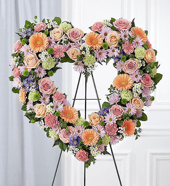 Always Remember&trade; Floral Heart Tribute- Pastel