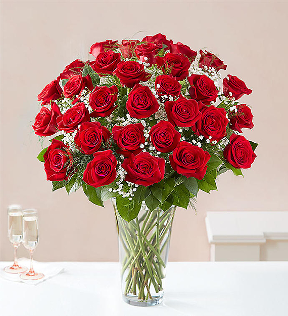 24 Long Stem Red Roses