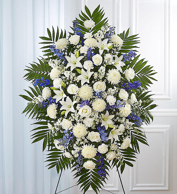 Blue &amp; White Sympathy Standing Spray