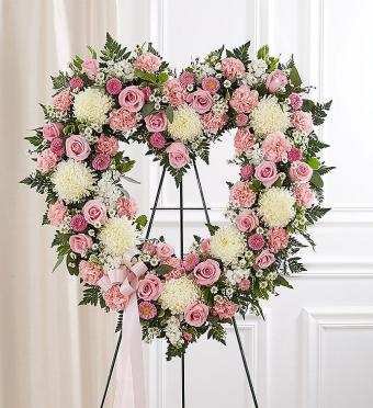 Always Remember&trade; Floral Heart Tribute- Pink