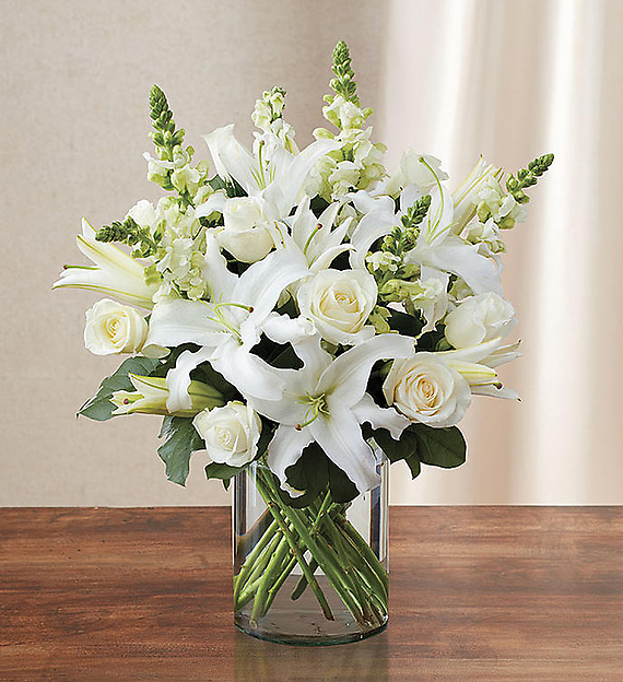 Classic All White Arrangement&trade;  for Sympathy